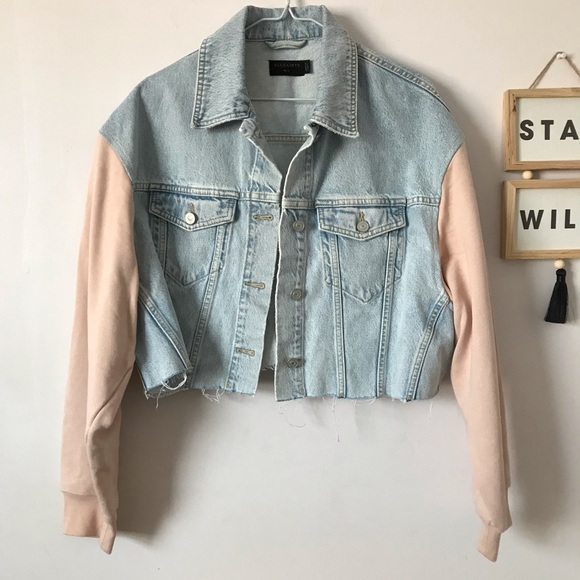 all saints pink denim jacket